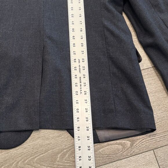 Cremieux Loro Piana Blazer Mens 44R Blue Houndstooth Wool Two Button Sport Coat - Picture 10 of 13